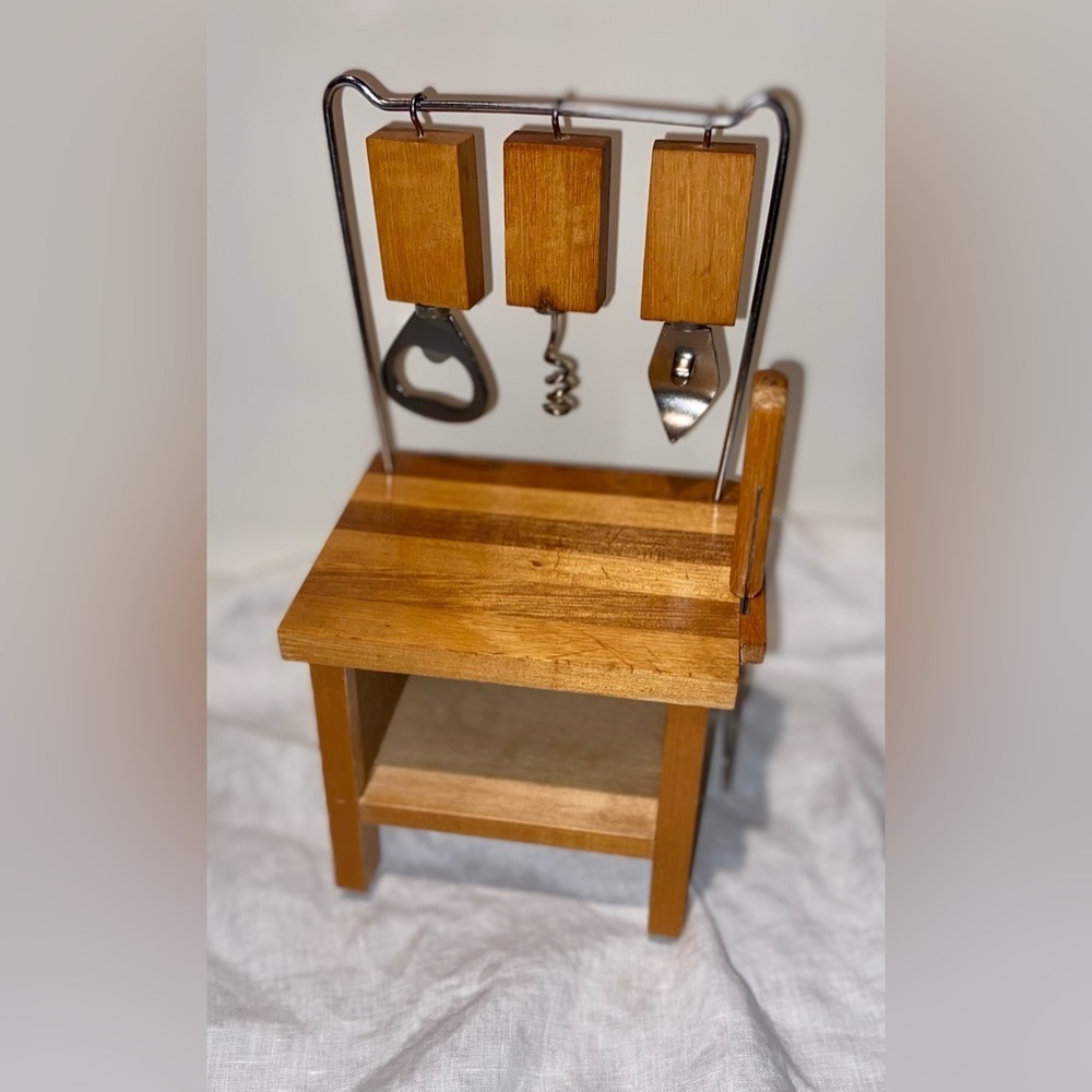 Vintage Onesco made in Taiwan‎ wood cocktail making kit drinks bottle opener